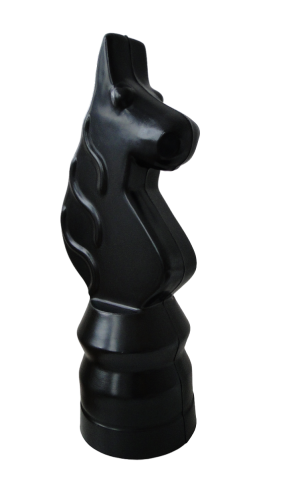 Skoczek, koń  plenerowy czarny -duża figura szachowa - wys. 80 cm