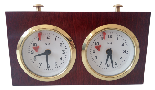 Zegar drewniany mały bez podstawki - BRĄZ